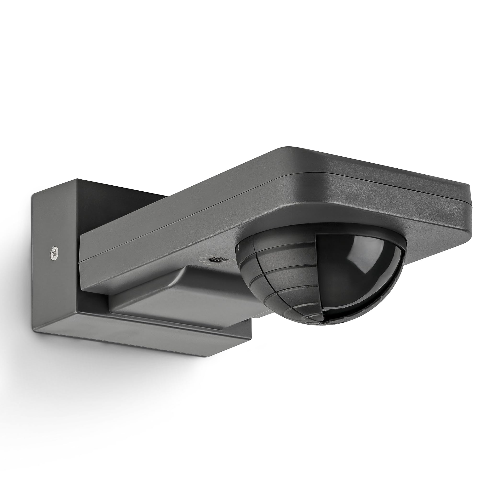 Sebson Anthracite Pir Sensor Outdoor Ip65 - Surface Ceiling Wall Mounted, Programmable, 20M/360° - Infrared Motion Sensor For Led Lights With 3 Sensors, 3-Wire