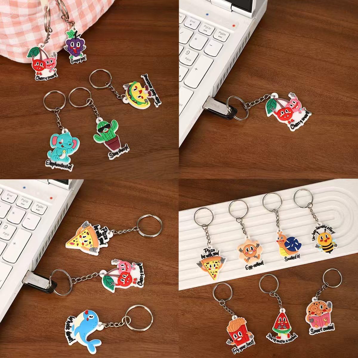 Ella & Emma 20PCS Cute Keychain Party Favors for Kids – Motivational Pun Charms, Classroom Prizes, Birthday Goodie Bag Fillers, School Rewards, Teacher Treasure Box Toys, Backpack Keyrings Bulk - Image 6