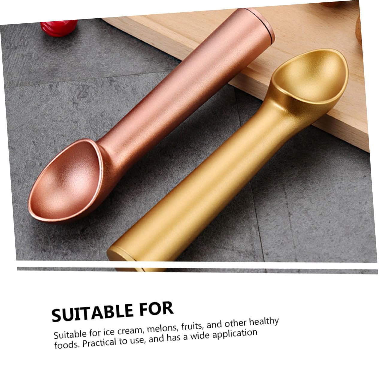 Ipetboom 4pièces Lot de Cuillères à Glace Cuillères à Fruits Simples et Élégantes pour Usage Domestique et Professionnel