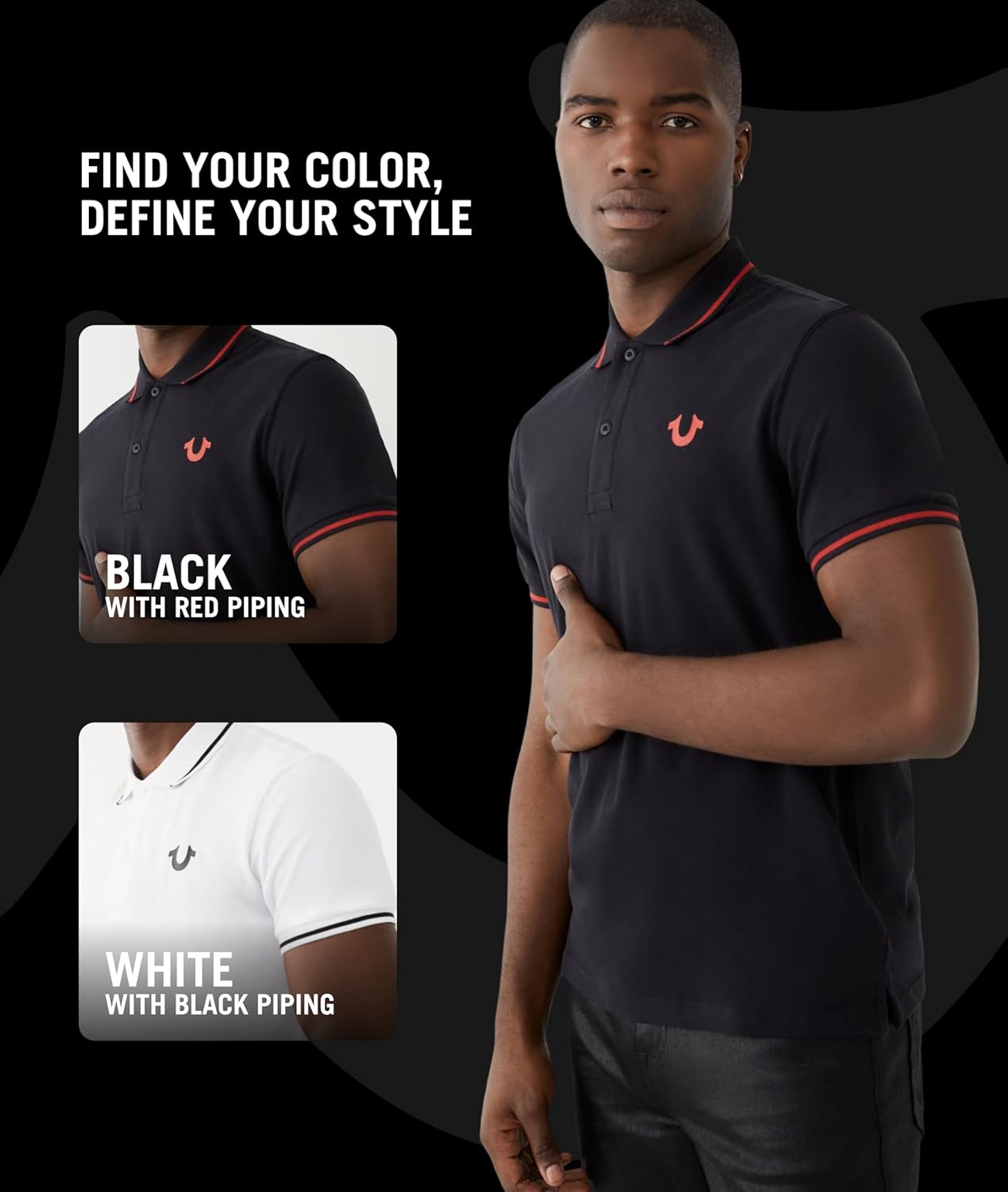 True Religion Men’s Crafted with Pride Polo Shirt – Polo Shirts for Men, Mens Polo Shirts Short Sleeve - Image 5