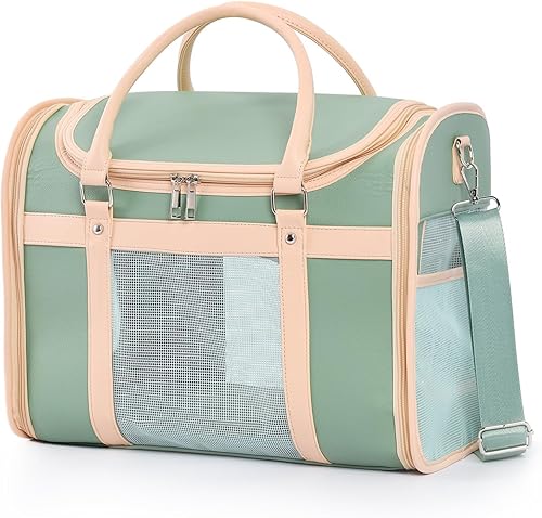 Lilliella Bolsa de mano para gatos y perros de tamaño mediano de hasta 20 libras, plegable, aprobada por la aerolínea TSA, lado suave, bolsa de