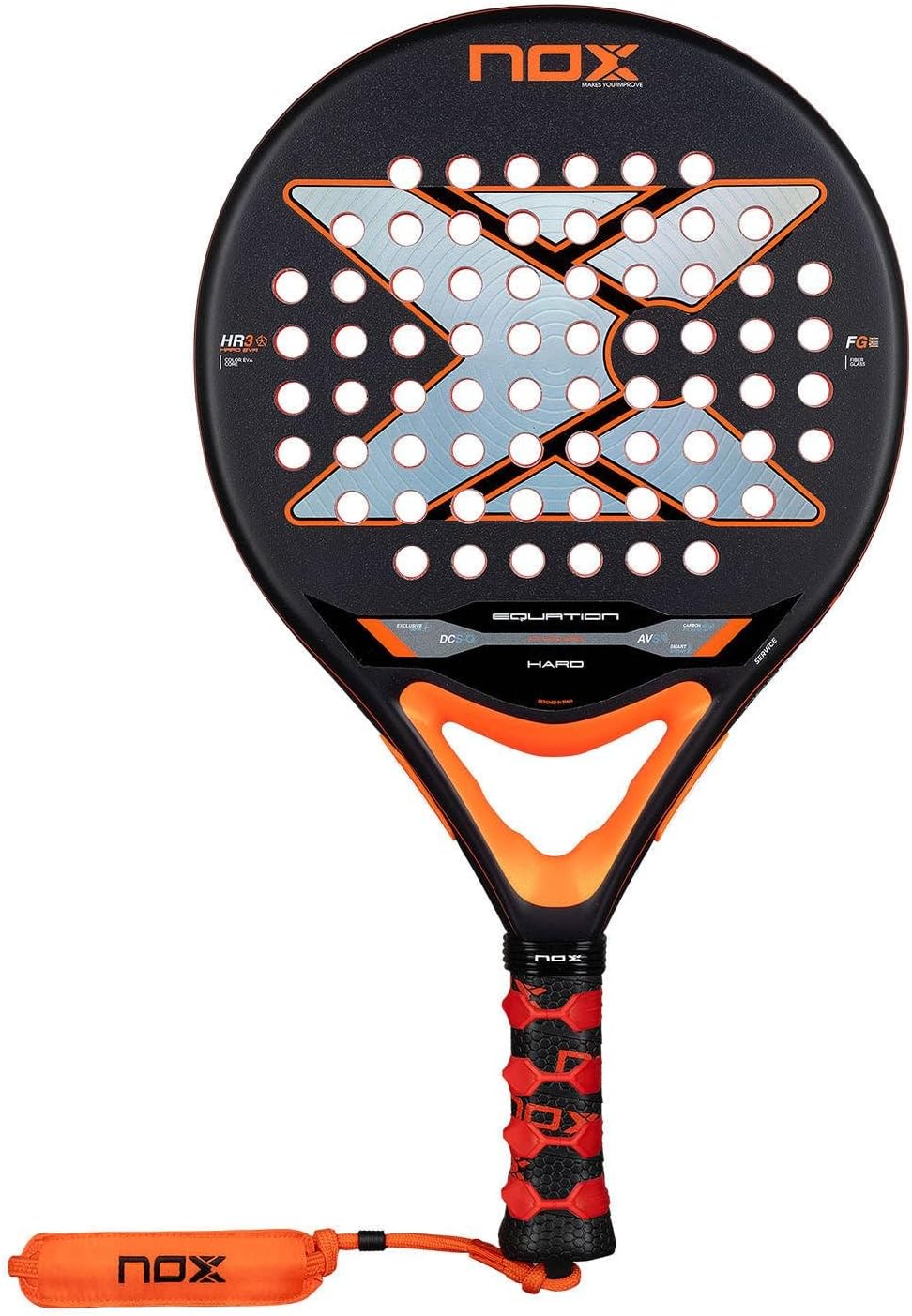 NOX Padel Racket Equation Hard 2026 | Round Shape Pala Padel | Anti Vibration System AVS, Exclusive Spin Technology & Dual Roughness | Professional Paddle Racket Elite Precision High Durability