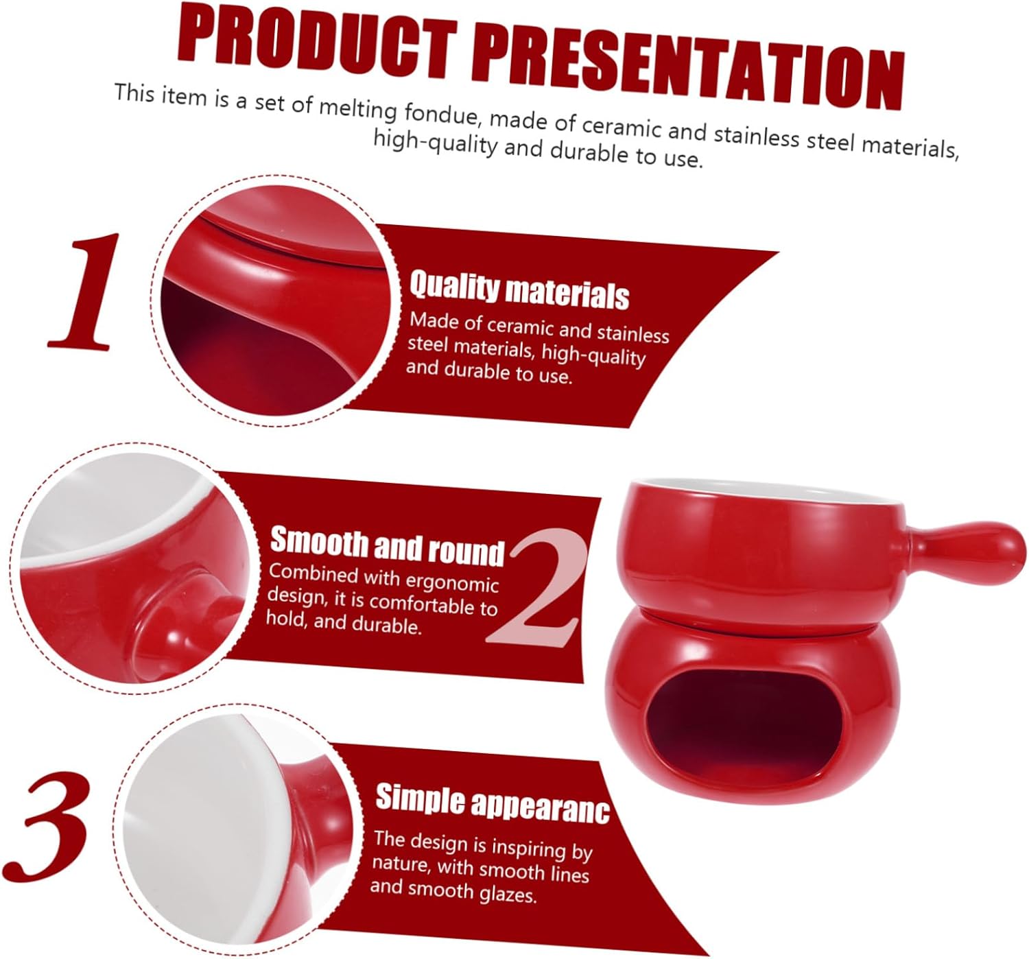 Butter Cheese Ceramic Heating Stove Chocolate Pots Electric Fondue Maker Easy to Clean Enjoy Baking Cooking Fun