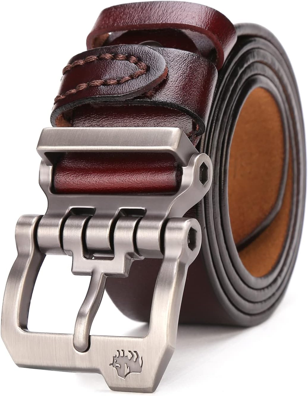 Men's Belt - Leather Waistband with Anti-Scratch Pin Great for Jeans Cowboy & Work Wear Casual Alloy Buckle Belts