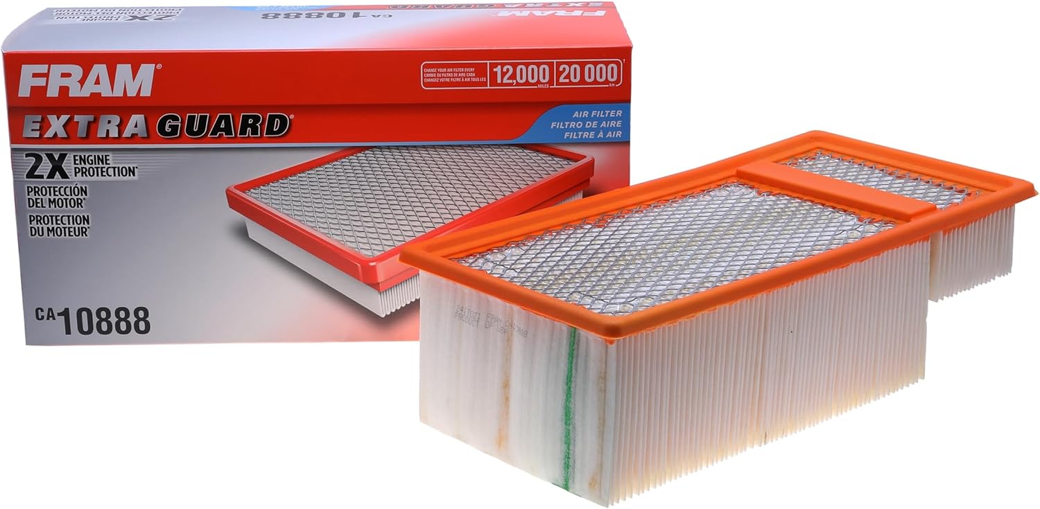 FRAM Extra Guard CA10888 Replacement Engine Air Filter for Select Ford Models, Provides Up to 12 Months or 12,000 Miles Filter Protection