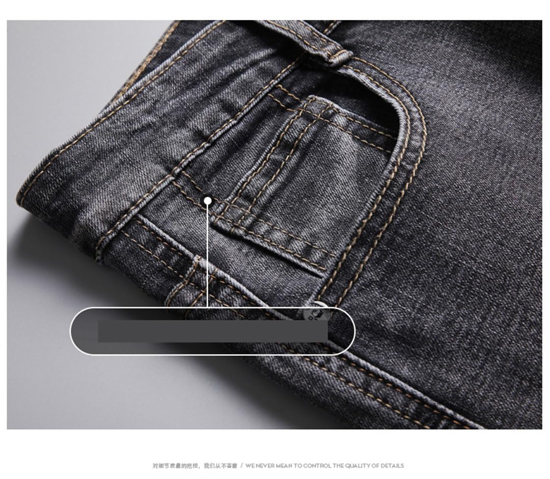 Vogrtcc Jeans da Uomo Pantaloni in Denim Elasticizzati Regolari Dritti retrò