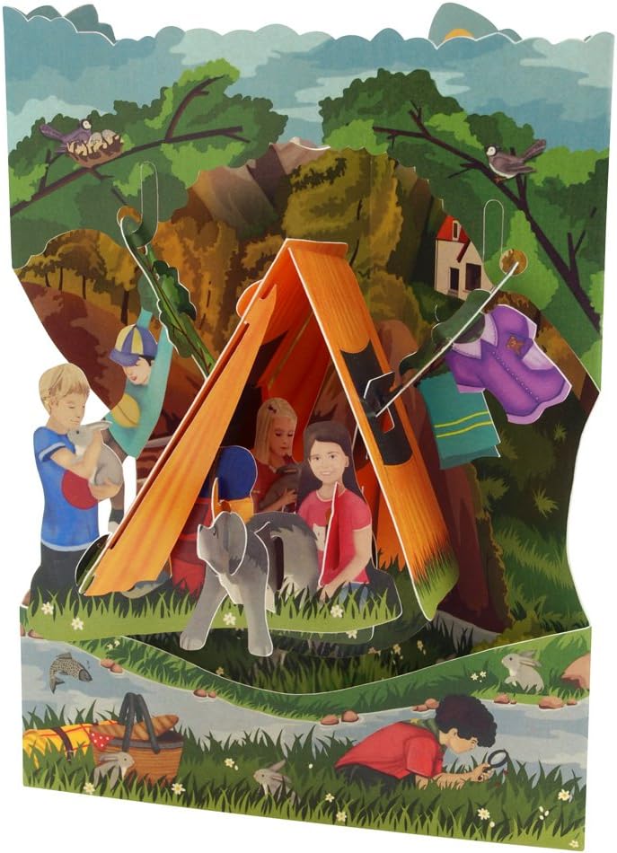 Santoro Swing Card 3D Pop Out, 6 x 8-Inches, Camping