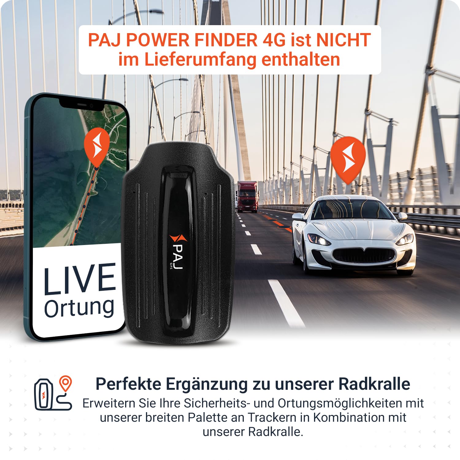 PAJ LOCK - Radkralle - Wegfahrsperre für Autos aller Marken, LKWs, Anhänger, Motorräder, Wohnwagen uvm - anpassbare Diebstahlsicherung - Parkkralle mit Sicherheitsschloss - robuste Parkkralle