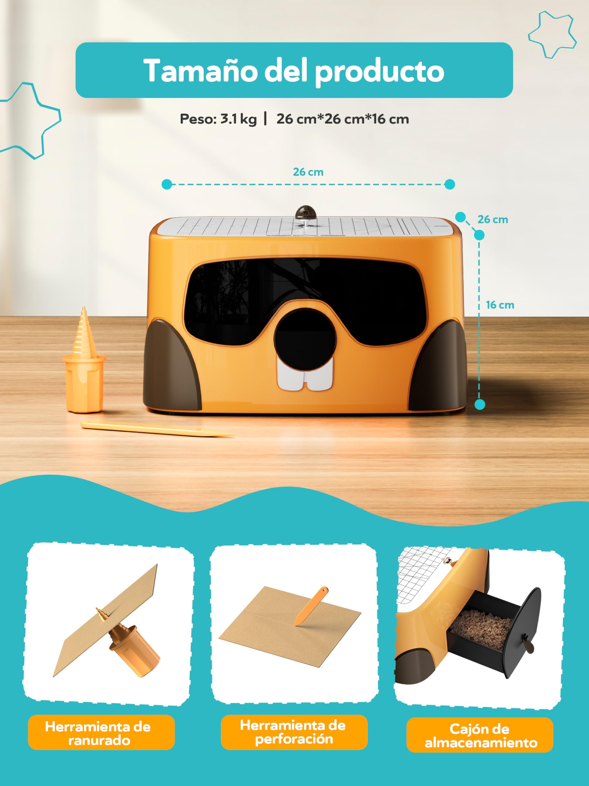 BEAVERBOT Cortador de cartón para niños, Juego de Herramientas de construcción de cartón de Bricolaje Seguro, Juguetes educativos para niños y niñas a Partir de 3 años, proyectos de