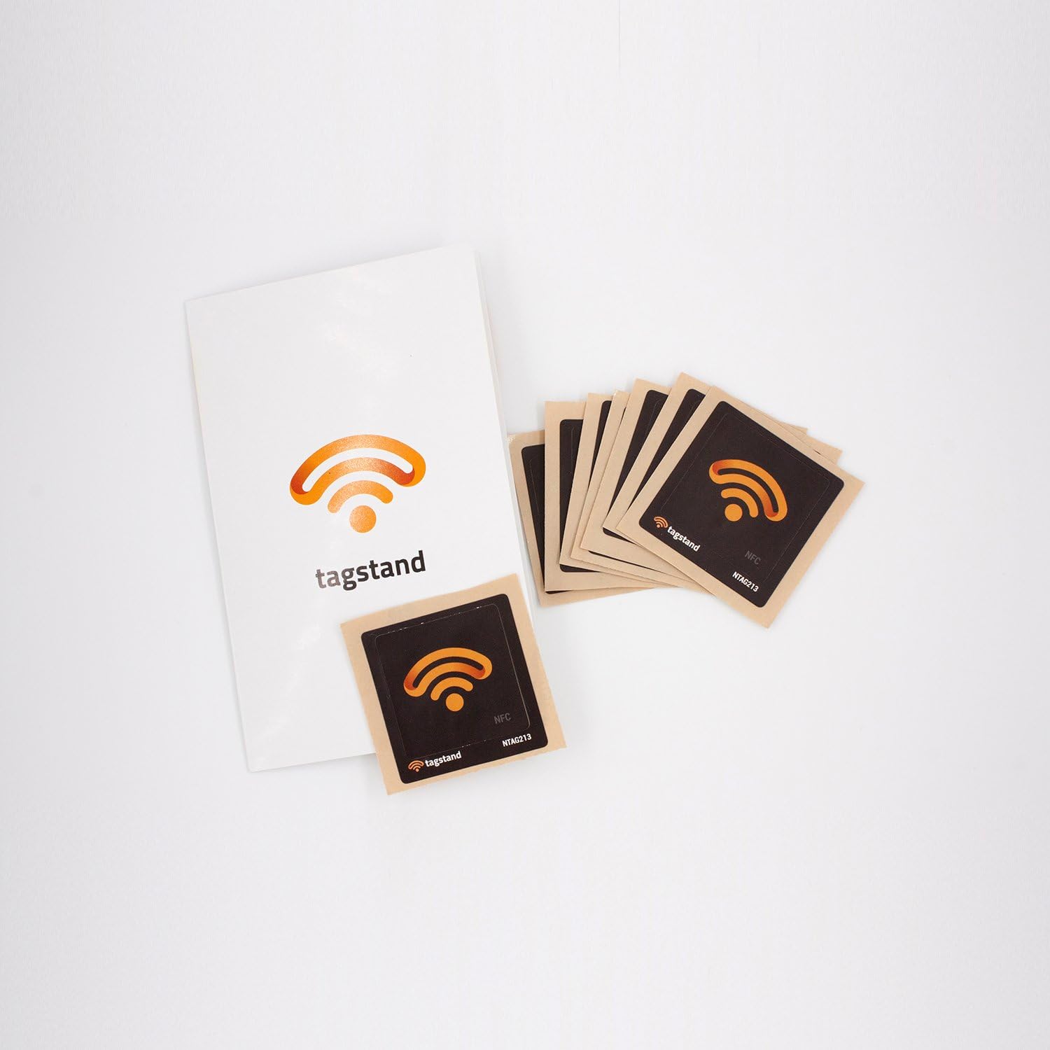 8 Black NFC Stickers NTAG213 by Tagstand - Fully programmable, and Works with NFC Enabled Devices