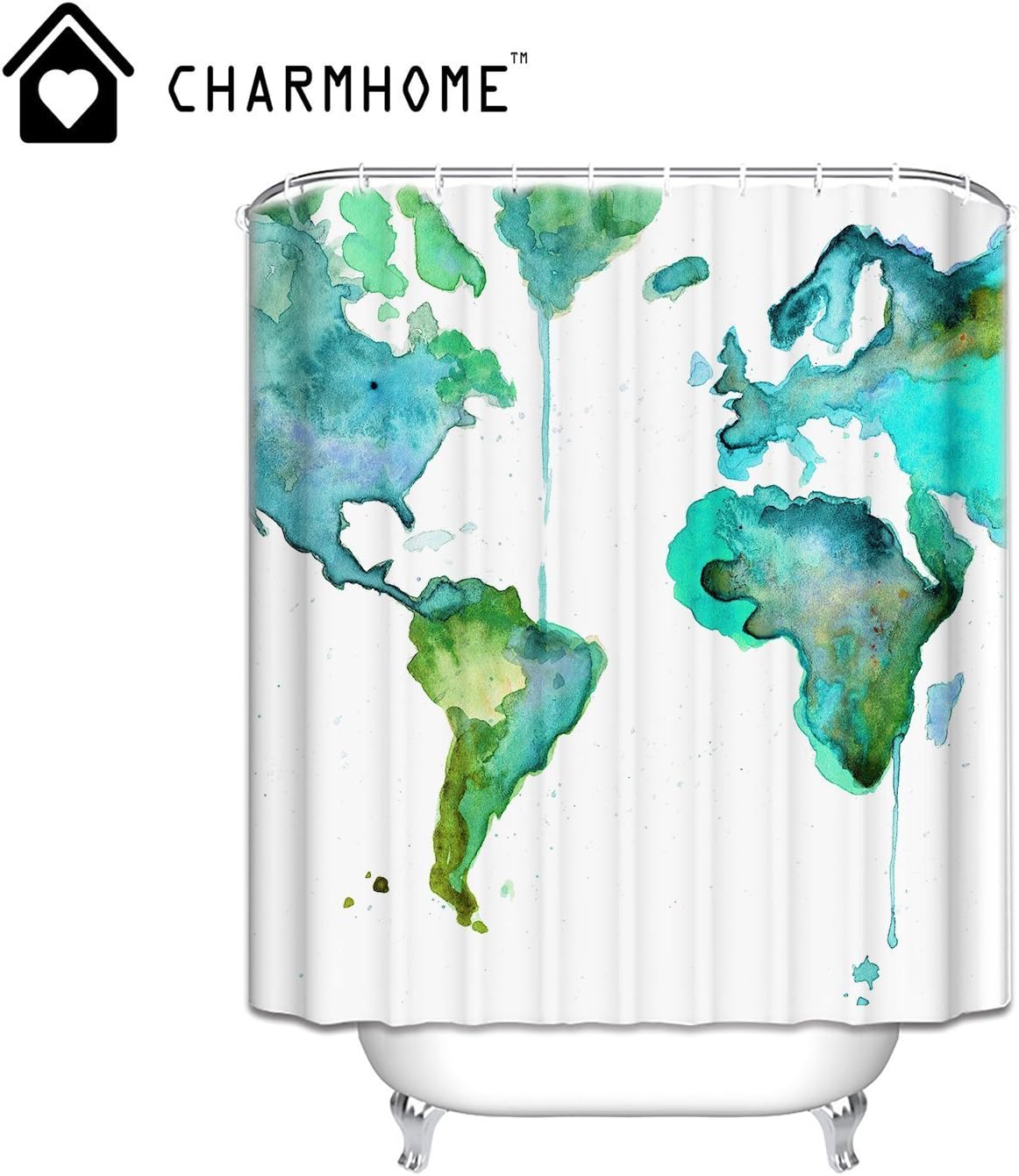 Select Rise Vintage World Map WaterProof Polyester Fabric 67" x 72" Shower Curtain