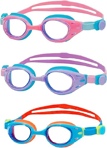 Miniatura 6 de YUENREE Unisex-Adult Swim Goggles - 3 Pack Swimming Goggles for Adults Men Women Youth Teens Boys Girls Ages 6+ with 3 Cases