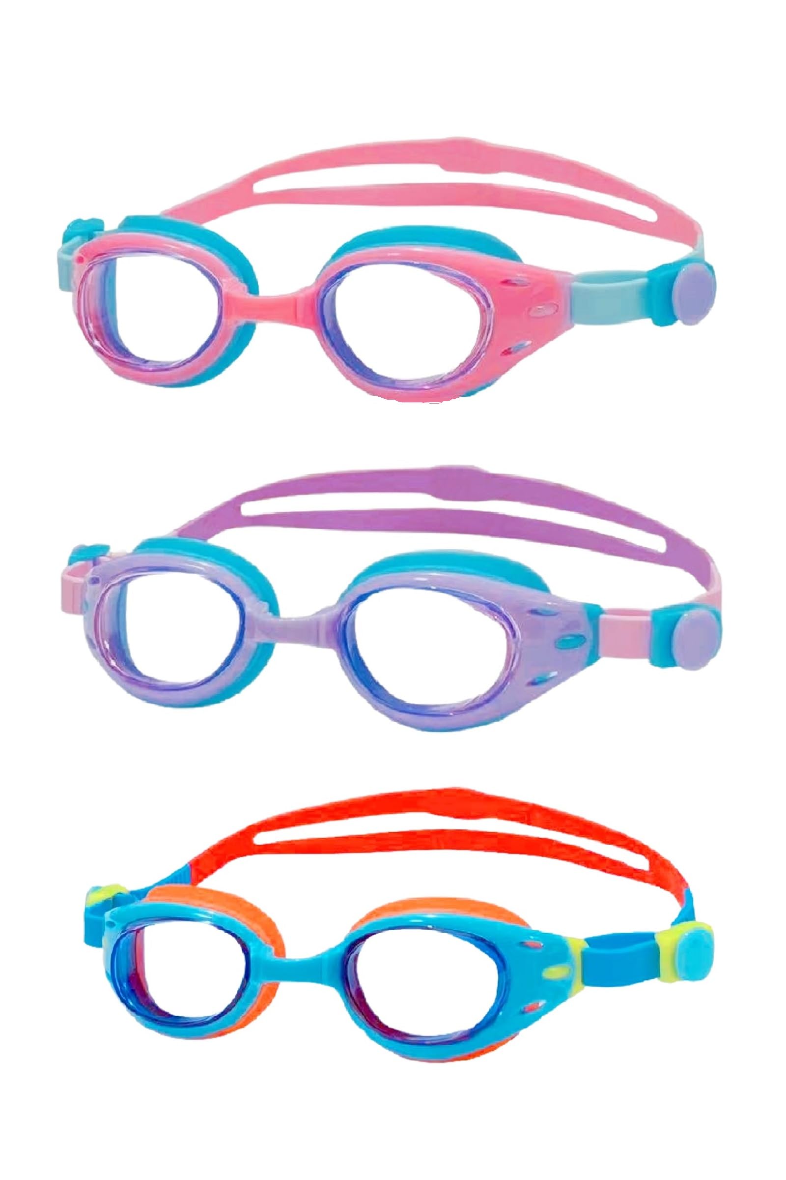 YUENREE Unisex-Child Swim Goggles - 3 Pack Kids Swimming Goggles for Children Boys Girls Ages 6-12 - No Leak, Anti-Fog, UV Protection, Easy to Adjust and Non Slip - with 3 Hard Travel Cases