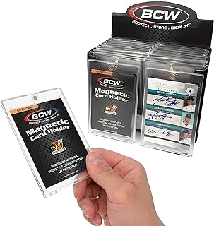 BCW Magnetic Card Holder - 55 PT Thickness - 18 ct | Protective Display Card Case with Secure Gold Magnet Closure | UV Protection, Quick Access Design for Sports, Gaming, and Collectible Cards