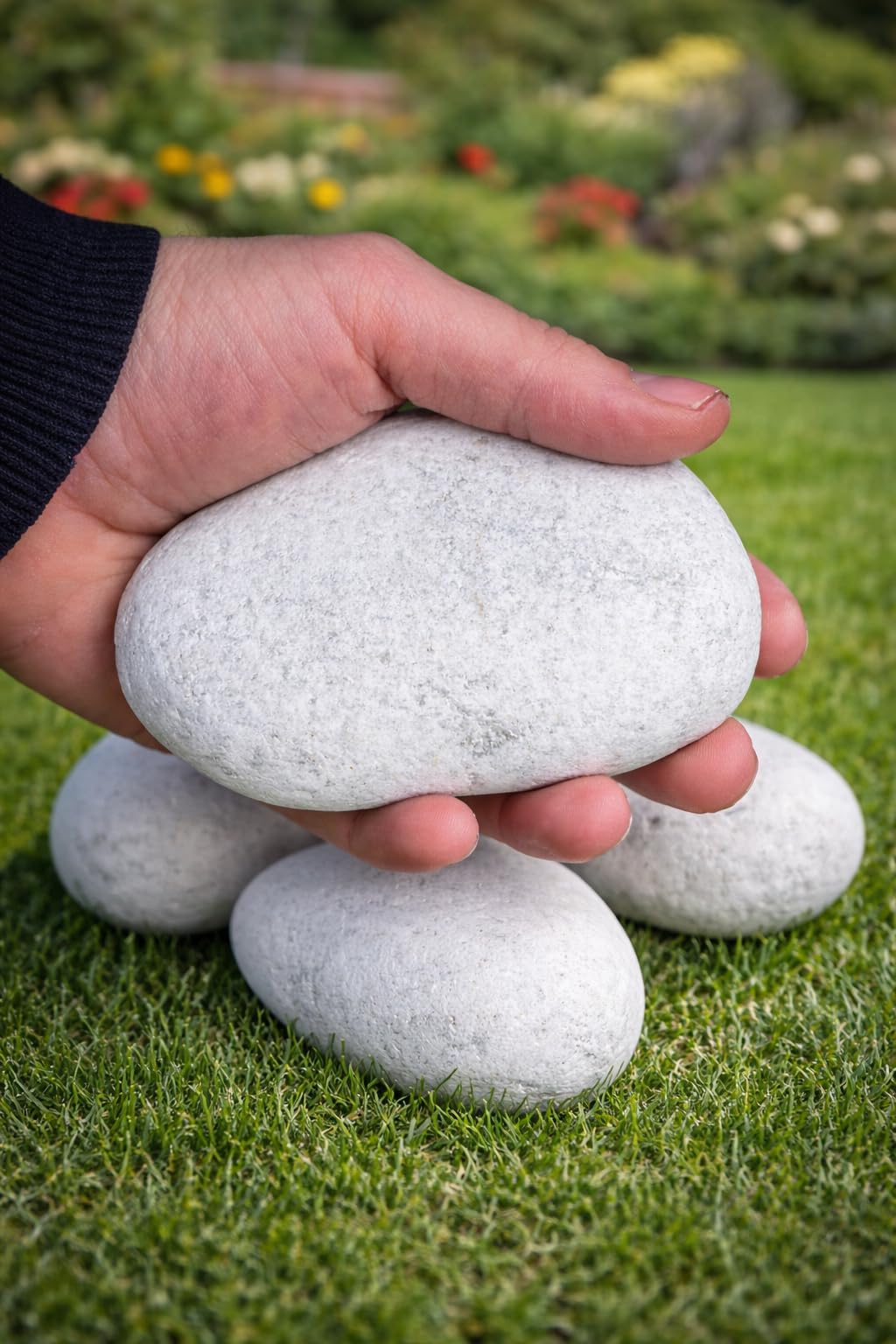 Piedra de marmol premium Canto rodado 60-100 mm Blanco Puro (10 kg) - 3