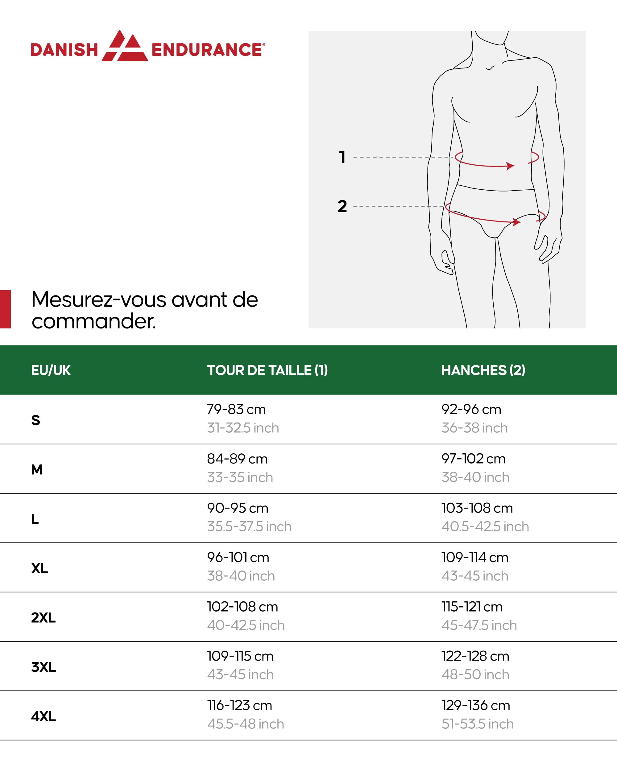 DANISH ENDURANCE Boxers en Coton Bio Ultra Doux et Respirants, Confortables, Caleçons Homme, Lot de 3 ou 6