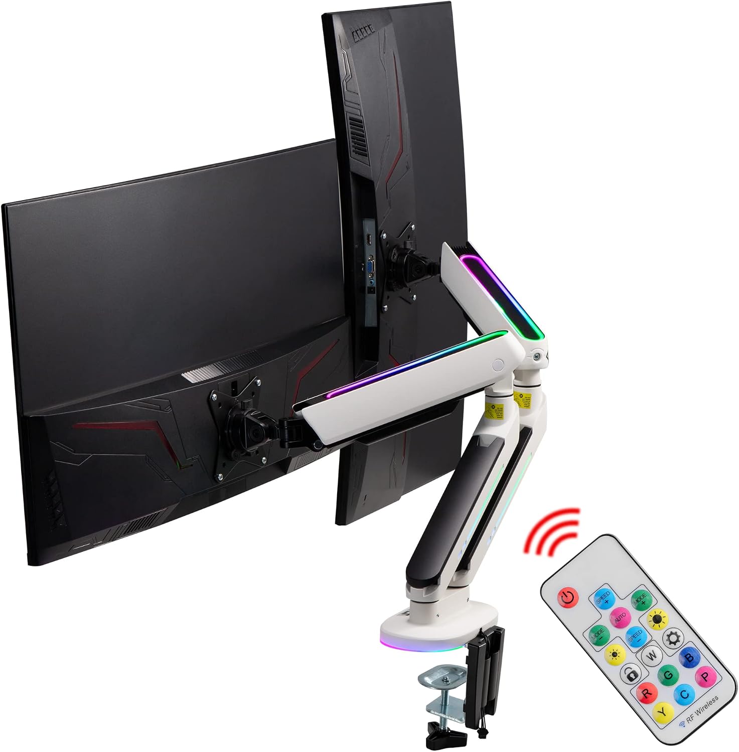 Buy AVLT RGB Lights Dual 13”-32” Monitor Arm Desk Mount Built-in 179 Modes  \u0026 17-Key Remote Controller Fits Two Flat/Curved Monitors Full Motion Height  Swivel Tilt Rotation Adjustable Monitor Stand Online in