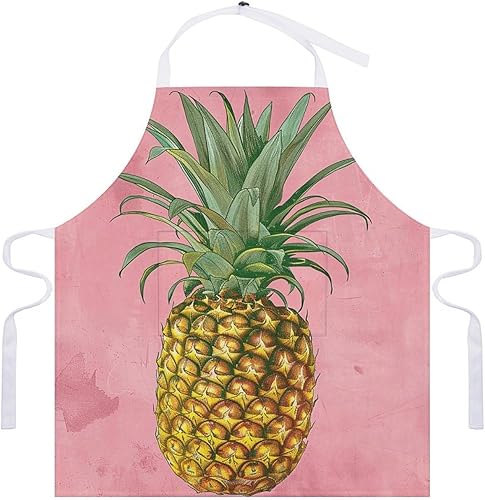 Miniatura 7 de MUSM Apron for Adults - 27.6 X 31.5 Inch, Heavy-Duty Polyester Aprons with Two Large Pockets, Waterproof Peach Pineapple Pattern Kitchen Apron for
