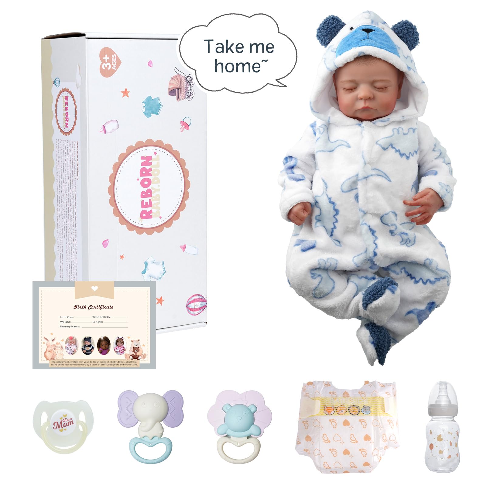 BABESIDE Śliczna lalka noworodka Reborn Baby Doll lalka 21 cali