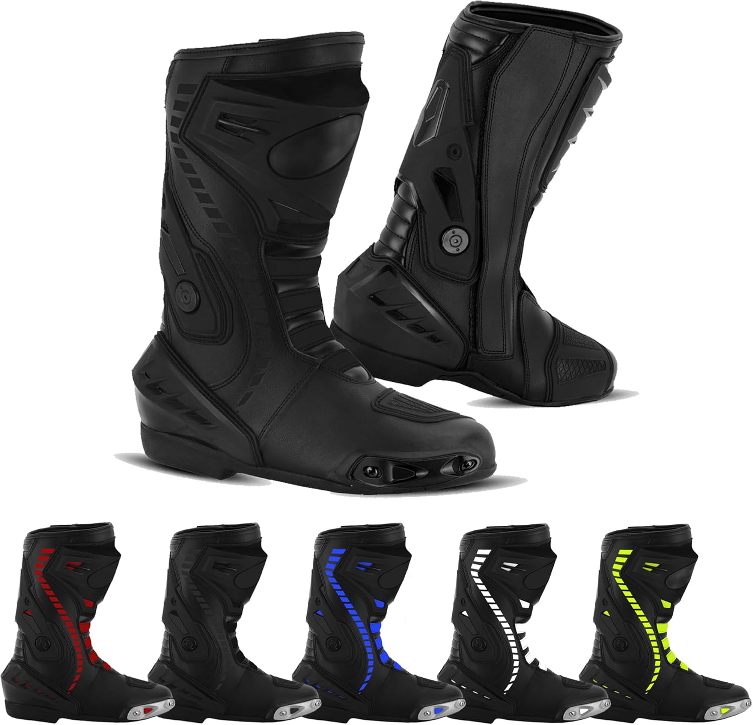 Men's Motorcycle Shoes Ankle Motorbike Waterproof Leather Racing Boots Non-Slip Sole Motorcross Long Shoes Waterproof