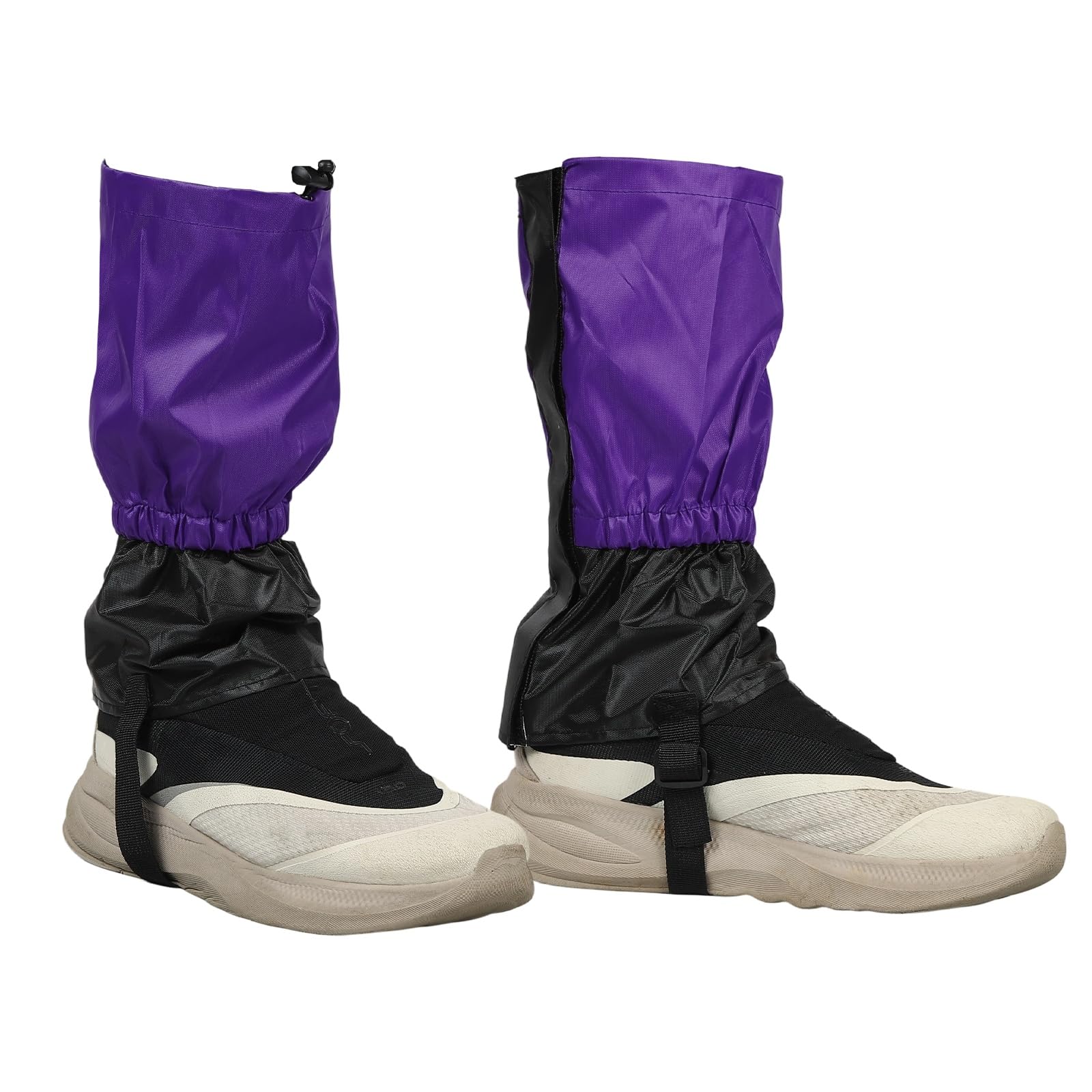 YELARXI Leg Gaiters, Snow Gaiters for Hiking Waterproof Adjustable Lightweight Snow Boot Guards with Foot Strap -Fitting for (Snowshoeing/Hiking/Hunting/Climbing), 12" & Purple