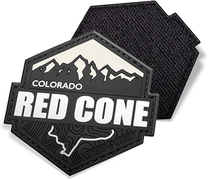 Red Cone Trail Patch 4x4 Off-Roading Rubber PVC with Hook & Loop Backing