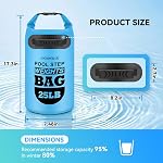 2 Pack 25lb Heavy Duty Pool Ladder Weights, Universal Above Ground Pool Step Sand Bags with Handles, 500D PVC Durable Waterproof & Foldable Sandbags for Swimming Pool Stairs (Sky Blue)