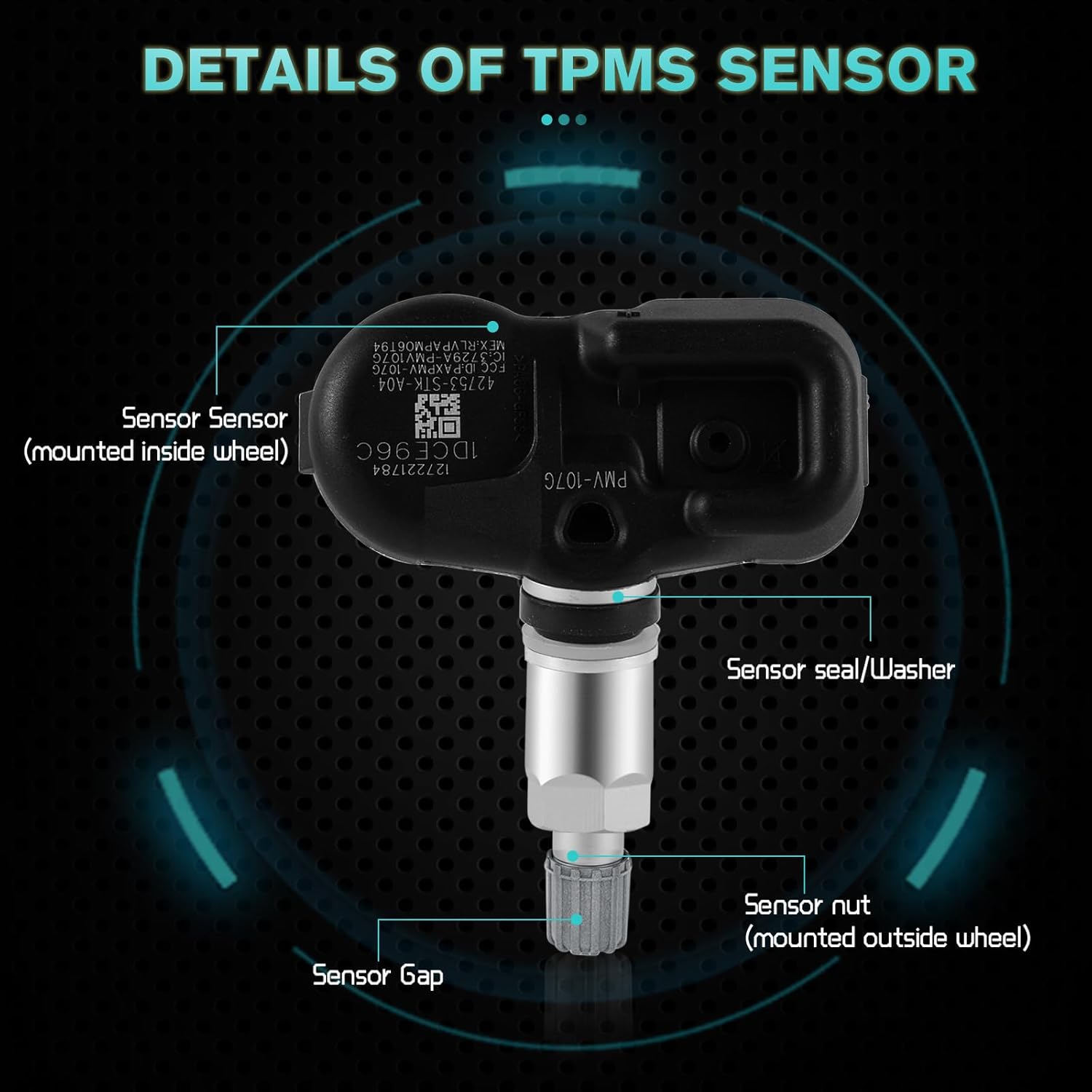 42753-STK-A04 42753-STK-A03 Tire Pressure Monitoring System TPMS Sensors Compatible with Acura MDX 2007-2013, RDX 2007-2012, TSX 2007-2008, TSX 2009-2014, Honda Pilot 2009-2015