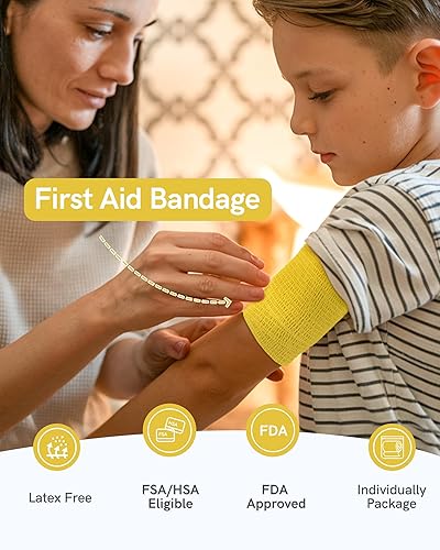 Miniatura 2 de FriCARE Vendaje Autoadhesivo, Cinta Médica para Botiquín de Primeros Auxilios, Vendajes Cohesivos para Heridas Deportivas y Veterinarias, 2 Pulgadas