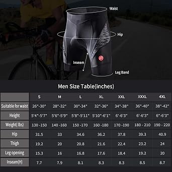 Men's Cycling Shorts Padded Bicycle Riding Half Pants Bike Biking Cycle Tights