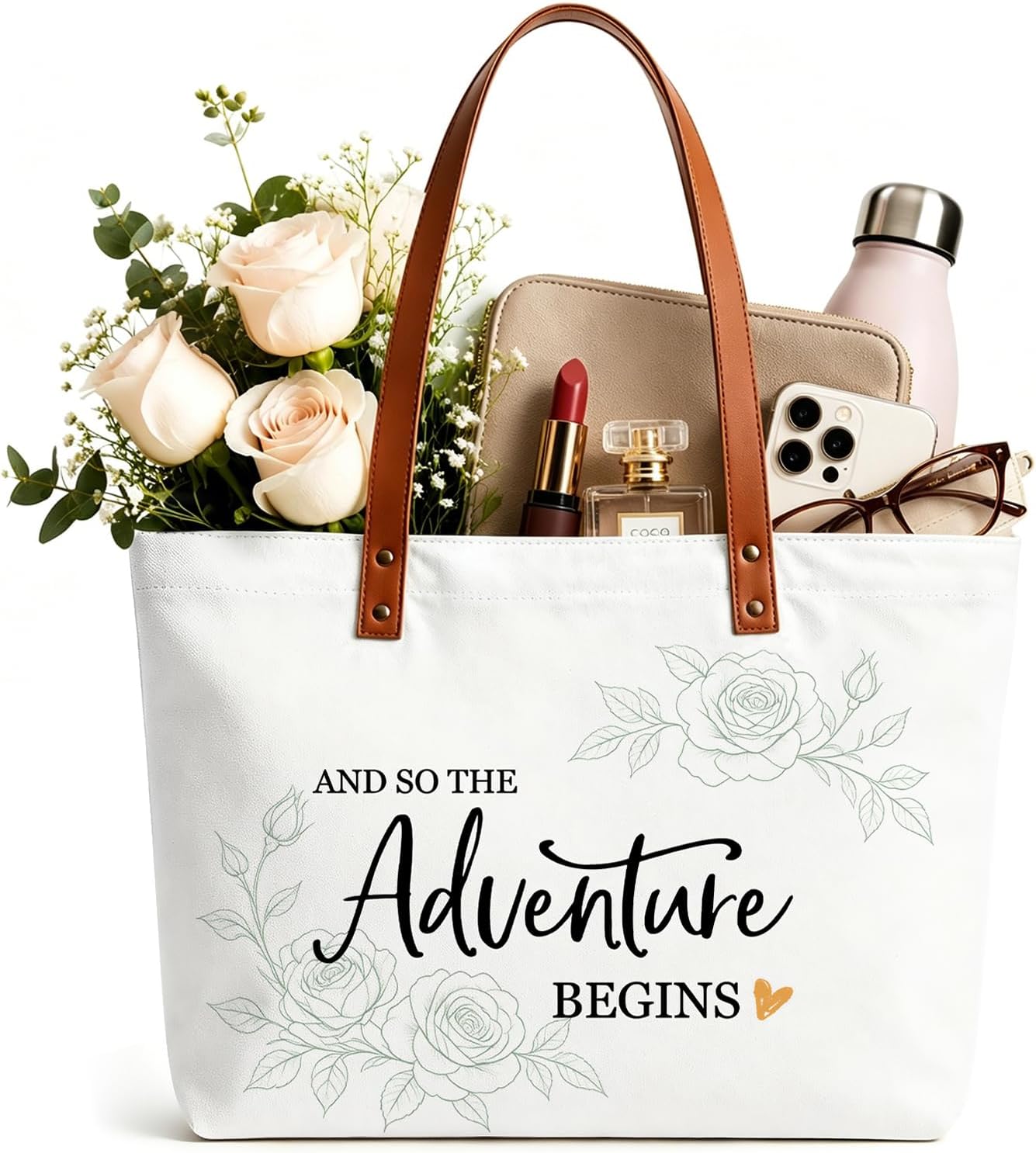 Canvas Tote Bag, Bridal Shower Gifts for Bride to Be, Bachelorette Party, Engagement, Wedding, Honeymoon Beach Bag