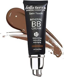 Bellaterra Cosmetics BB Cream – Tinted Moisturizer & Mineral Foundation Makeup, Dark 108 – Lightweight, Oil-Free, Buildable Coverage, Matte Finish, Anti-Aging Concealer, Clean Beauty, 1.69 oz