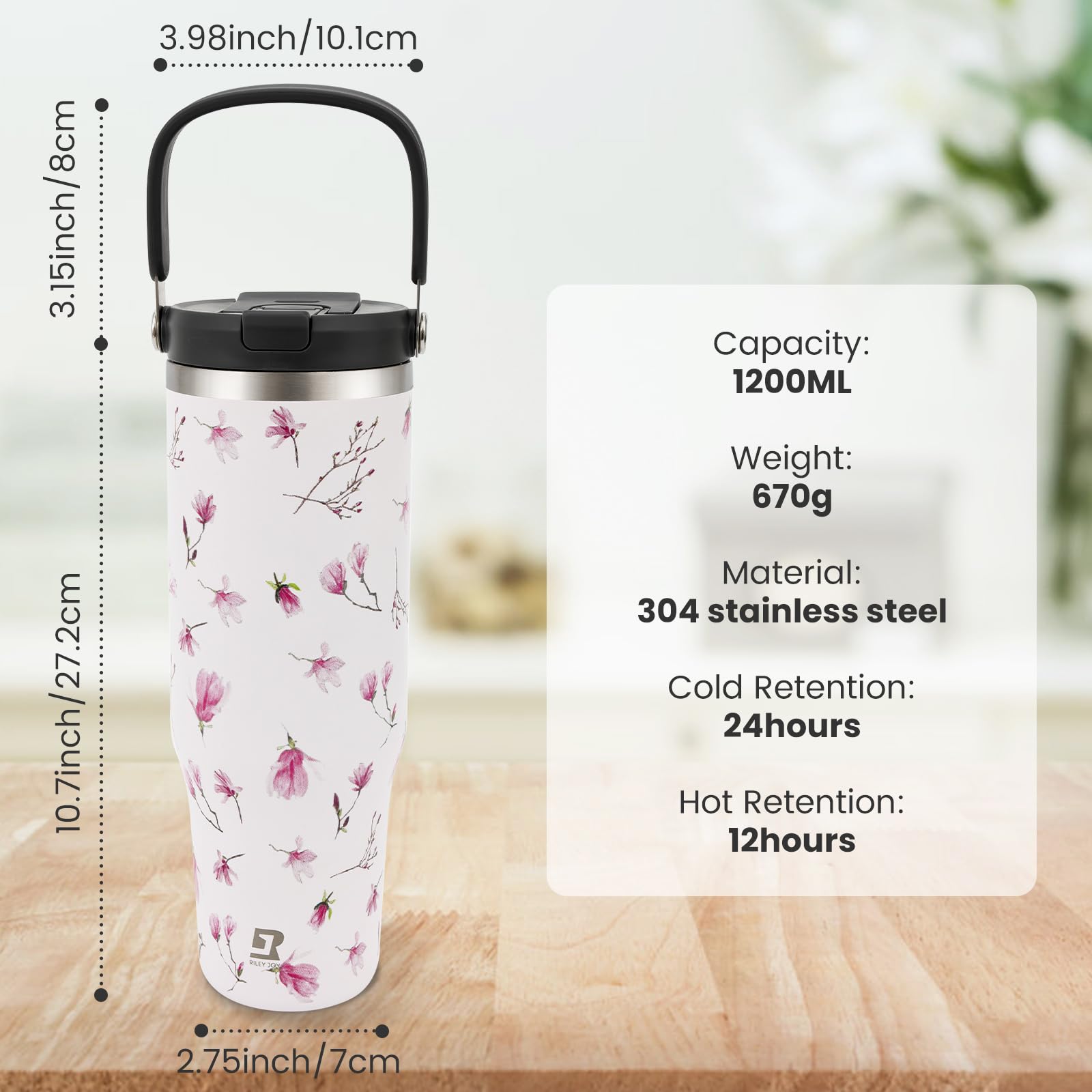 Borraccia Termica Riley Joy Da 1200 Ml (40 Oz) In Acciaio Inox, A Prova Di Perdite, Con Cannuccia Borraccia Riley Joy 1200 Ml Borraccia Termica Riley Joy Da 1200 Ml (40 Oz) In Acciaio Inox, A Prova Di Perdite, Con Cannuccia Borraccia Riley Joy 1200 Ml