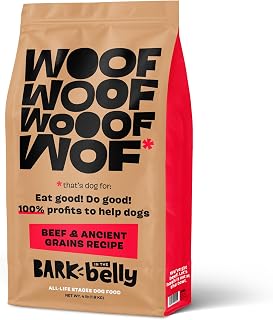 Bark in The Belly Beef & Ancient Grains Recipe Premium Dog Food – 4 lb Bag (1.8 kg)