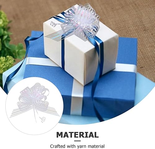 Miniatura 5 de EXCEART 20 lazos de regalo de organza grandes para envolver regalos, cinta blanca para Navidad, vacaciones, cumpleaños, boda, regalo, floristería,