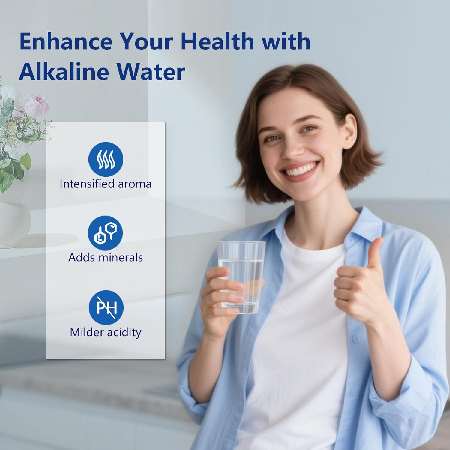 3 Pack Alkaline Water Filter Replacement Filter for Waterdrop® WD-PF-01A Plus, Increase PH, Reduces PFOA/PFOS, Chlorine, Compatible with Waterdrop® Pitchers, Lasts 2 Months or 100 Gallons