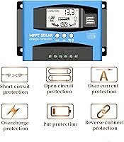 Vista 3 de Controlador de carga solar MPPT 30A 12V/24V Auto Focus Tracking Regulador de panel solar con pantalla LCD Controlador de carga de puerto USB dual