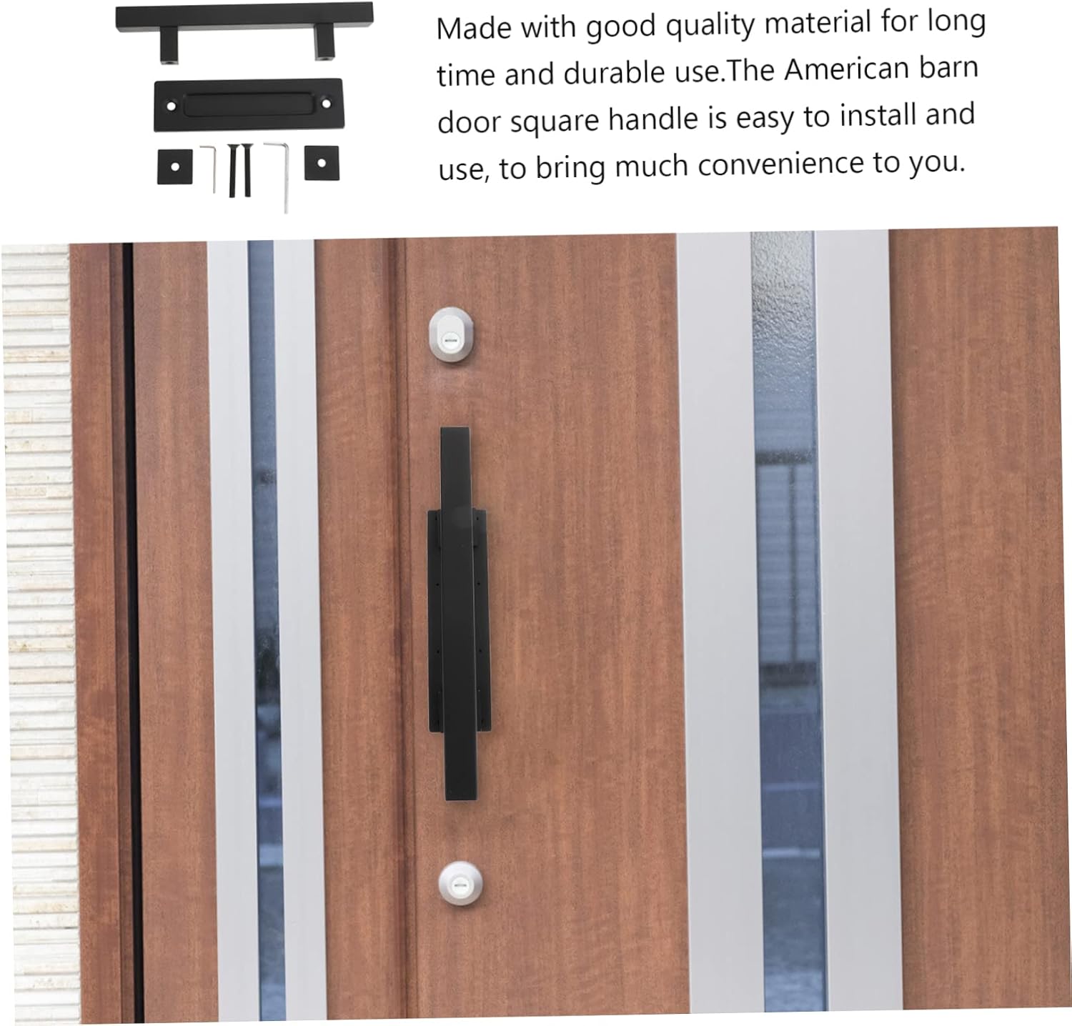 POPETPOP 1 Set Barn Door Handle Sturdy Pull Handle for Wood Doors Simple Push and Pull Design for Barn Warehouse and Granary Applications