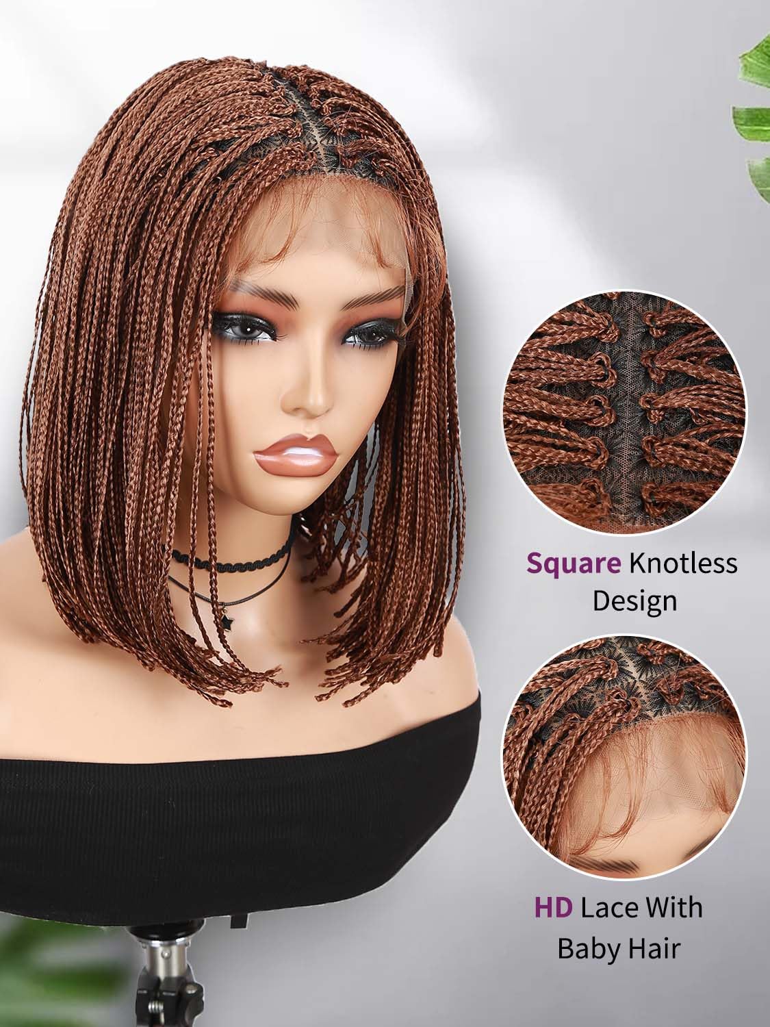 Amazon.com : Fancy Hair Braided Wig Square Knotless Box 