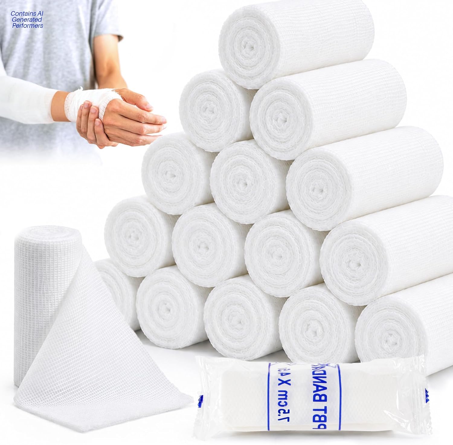 Rollos de Gasa MAQIHAN 15Pack 3 in x 4.9 Yards miniatura 1