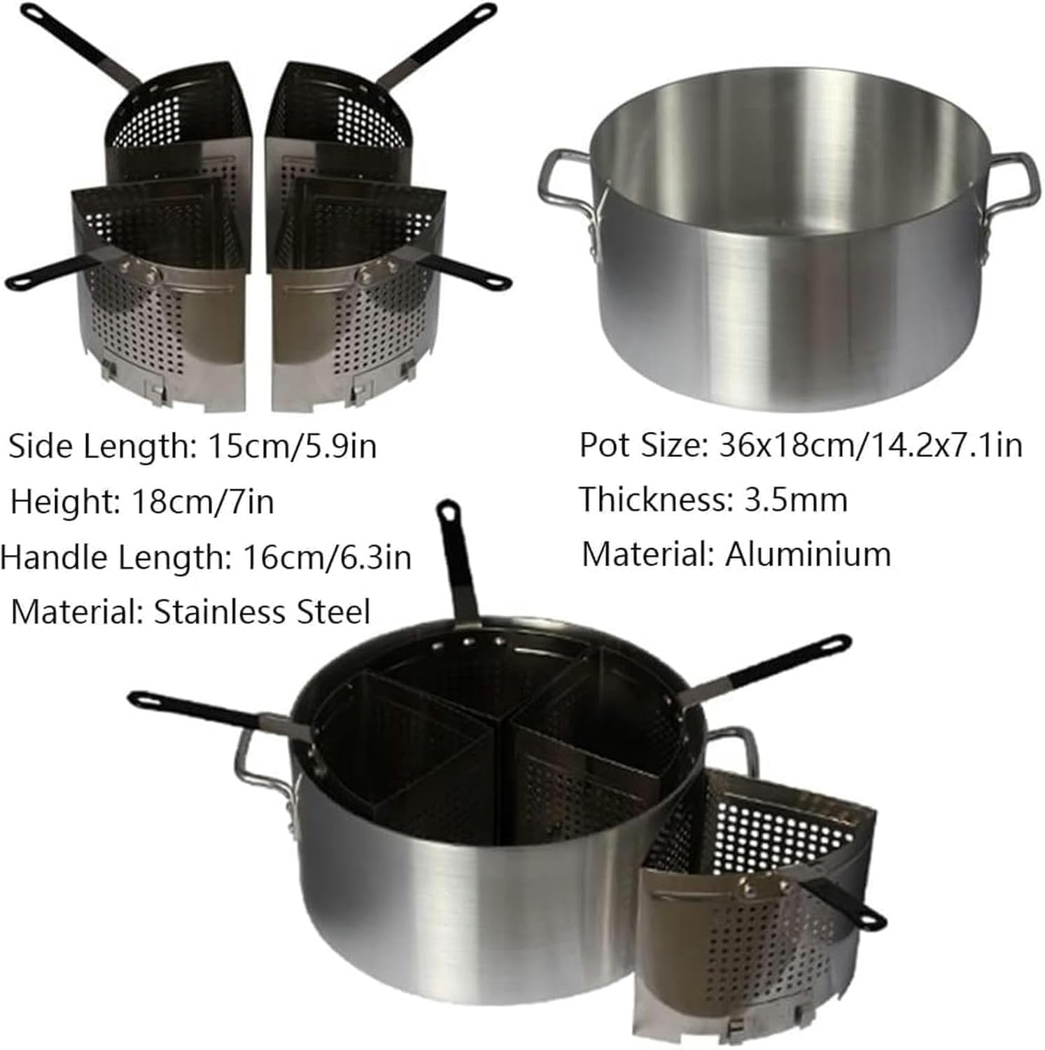 Pasta Pots Commercial Grade Pasta Cooker Set With 20 Quart Aluminum Noodle Maker Pot And 4 Stainless Steel Insert Filter Baskets Home Kitchen Restaurant Cooking Tool