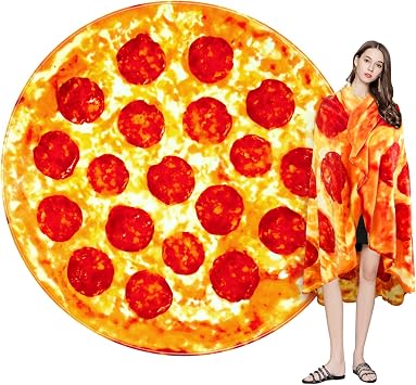 Cute Throw Blanket Soft Blanket Flannel All-Season Couch Cozy Travel Blankets and Throws, Warm Plush Blanket for Daughter Adults Students Teen Pizza, 80 Inch