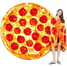Cute Throw Blanket Soft Blanket Flannel All-Season Couch Cozy Travel Blankets and Throws, Warm Plush Blanket for Daughter Adults Students Teen Pizza, 80 Inch