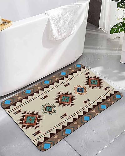 Tapete de baño bohemio multicolor para bañera, tapete antideslizante de secado rápido y absorbente, tierra de diatomeas, cocina, ducha, fregadero,
