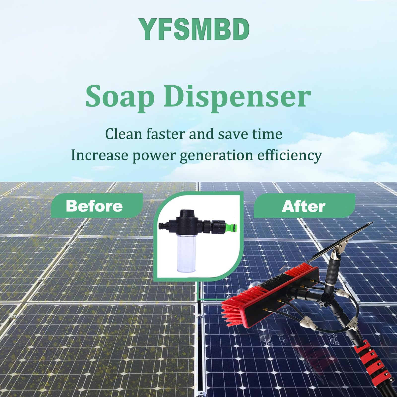 YFSMBD Teleskop Waschbürste 9m - Reinigungsbürste Mit Wasseranschluss