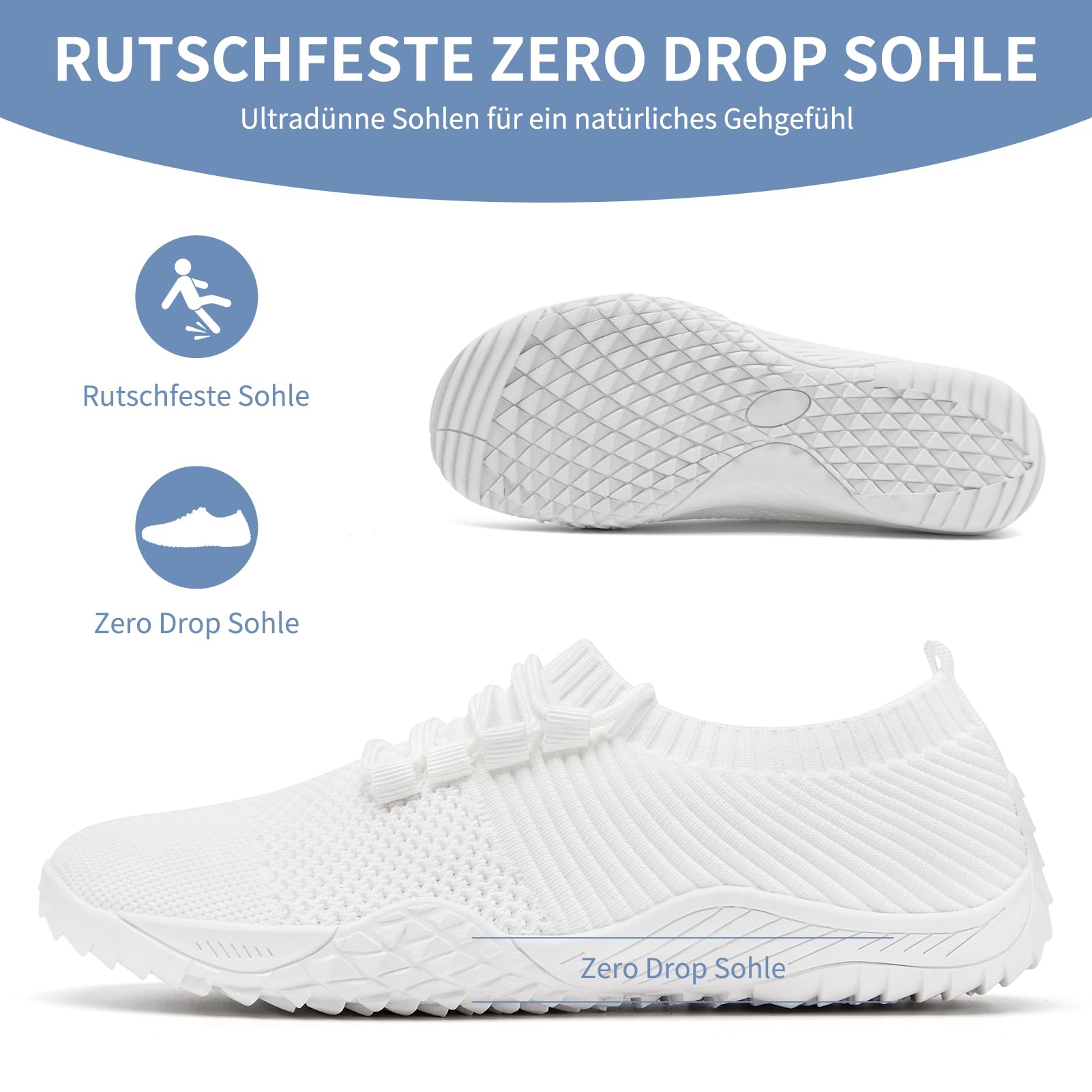 Barefoot Mujer Zapatillas Deportivas Zapatos Deportivos Comodos Fitness Zapatillas Barefoot Minimalistas Zapatos Running Antideslizantes
