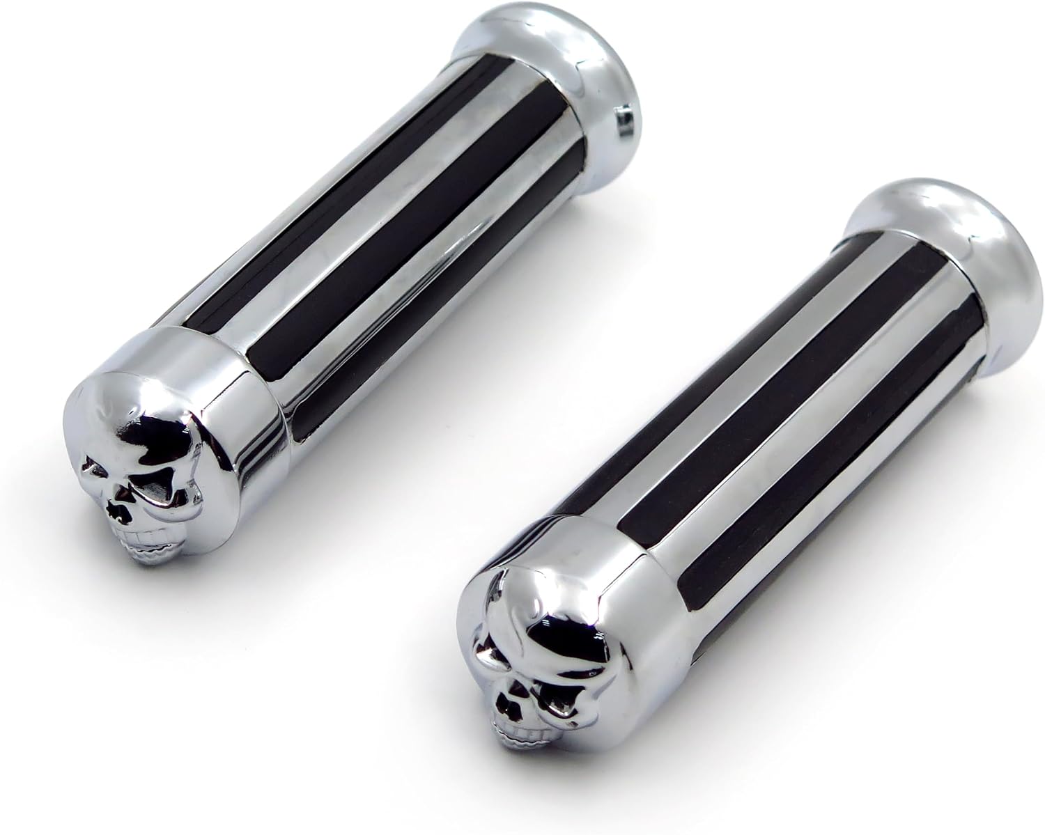 XKMT-Skull Zombie Style Hand Grips 1" 25mm Handlebar Compatible with Harley XL 883 Hugger Sportster Cruiser Chrome Aftermarket Product [B013OIDSZS]