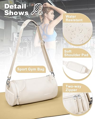 Miniatura 5 de Pequeña bolsa de gimnasio para mujer, mini bolsa de lona impermeable para mujer, bolsas de entrenamiento Spotrs, bolsa de viaje pequeña con bolsillo