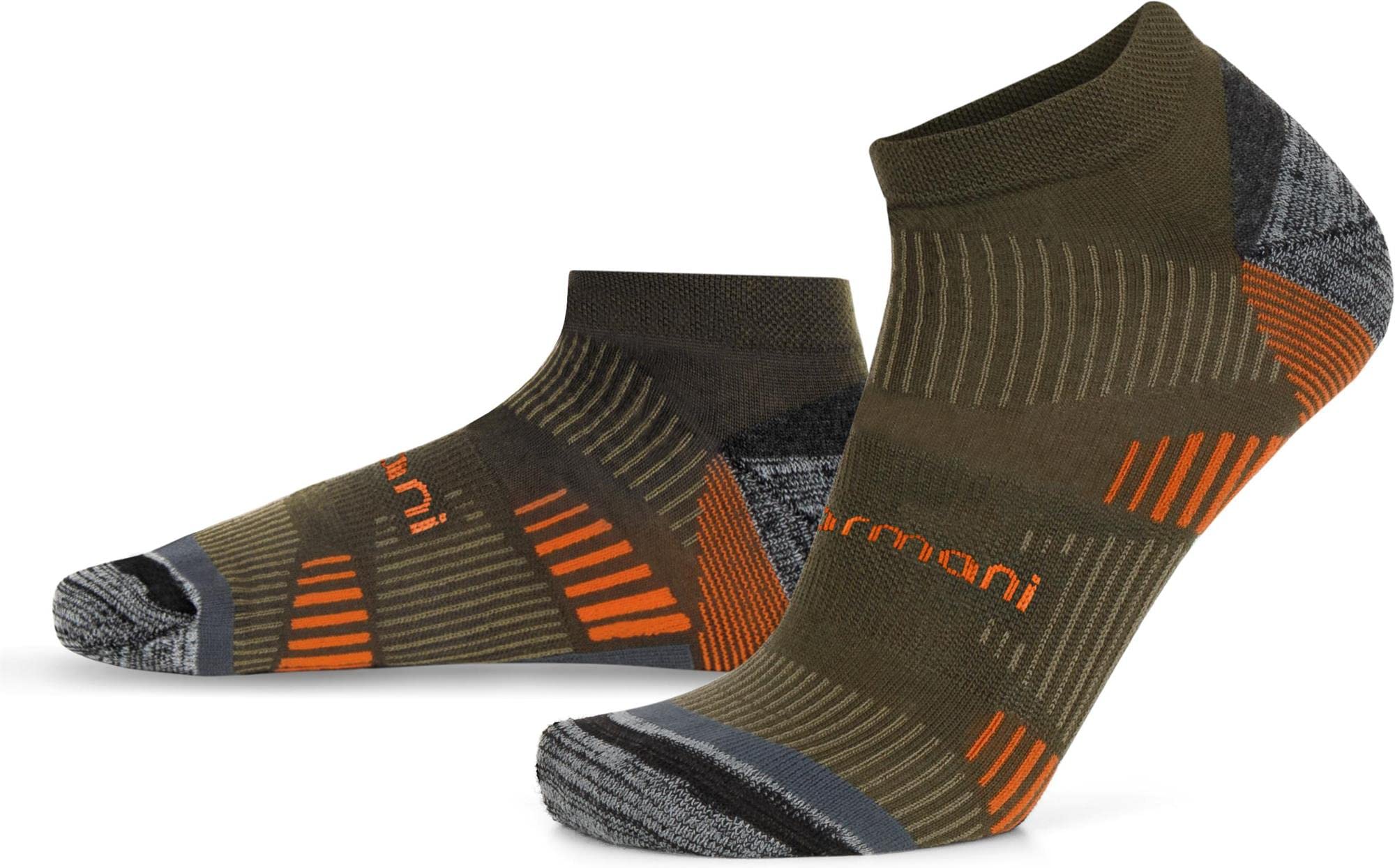 normani 2 Paar Merino Trekking Sneaker-Socken Wandersocken mit Frotteesohle