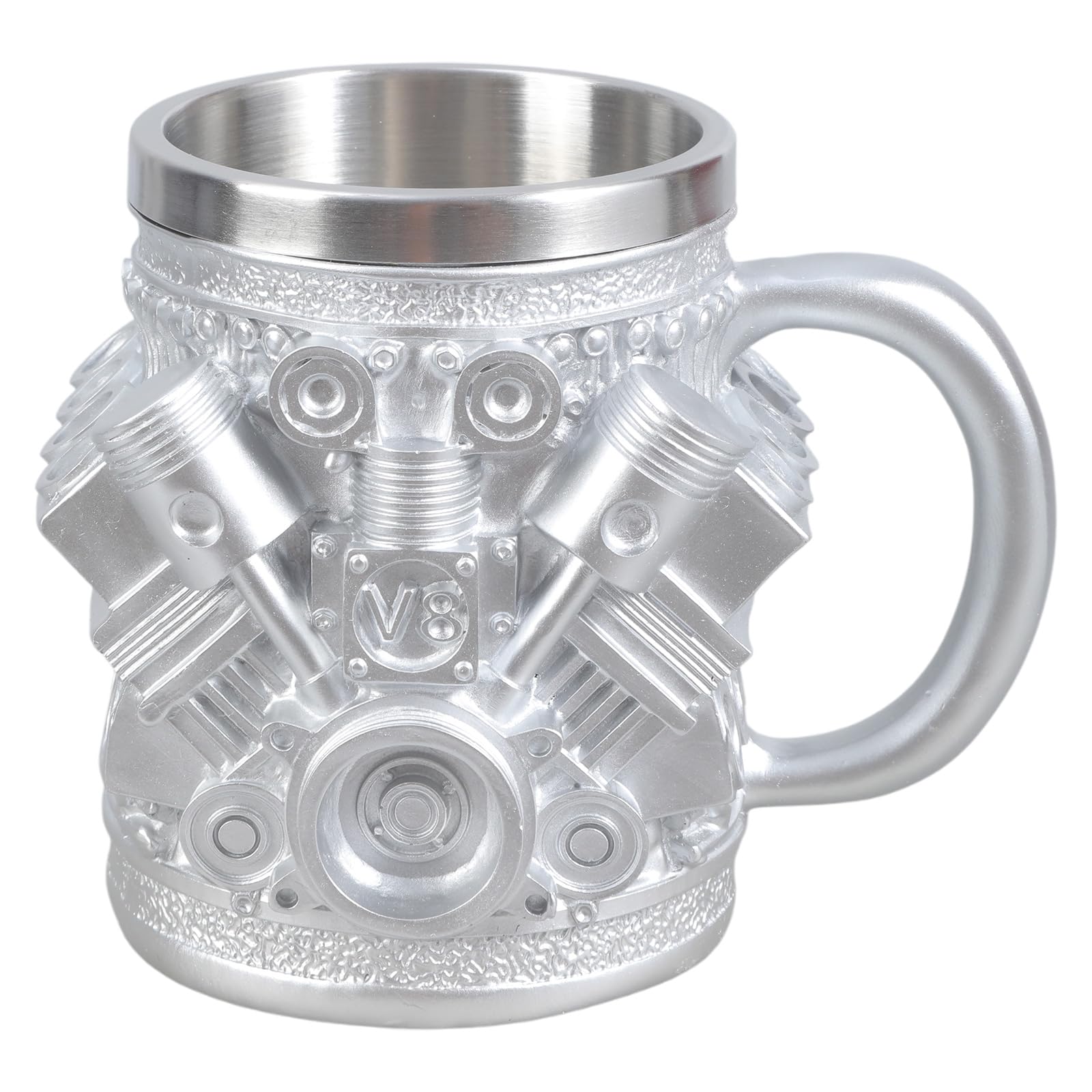 Jazuaiao Automotive Themed Stainless Steel Insert Cup Mechanical Detailing Resin Coffee Mug Insulated Drinkware for Daily Use Rustproof Stainless Steel Water Mug